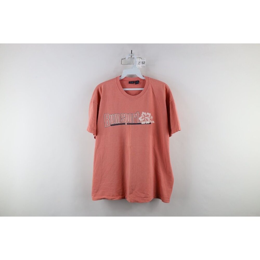 Vintage 90s Bum Equipment Womens L / XL Faded Spell Out Bum Sport Flower T-Shirt - Picture 1 of 10